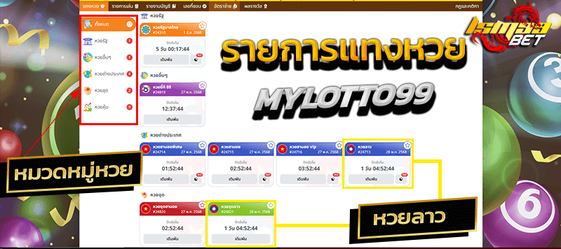 MYlotto99 รายการแทงหวย